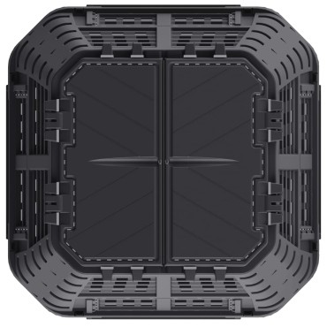 vidaXL Κάδος Κομποστοποίησης Μαύρος 93,3 x 93,3 x 146 εκ. 1000 Λίτρων