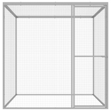 vidaXL Κλουβί Γάτας 1,5 x 1,5 x 1,5 μ. από Γαλβανισμένο Χάλυβα