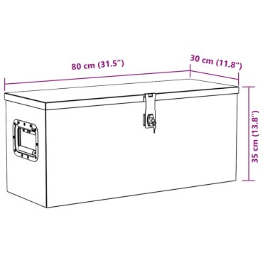 vidaXL Κουτί Αποθήκευσης Μαύρο 80 x 30 x 35 εκ. Αλουμινίου