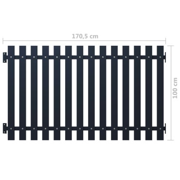 vidaXL Πάνελ Περίφραξης Ανθρακί 170,5x100cm Ατσάλι με Βαφή Πούδρας