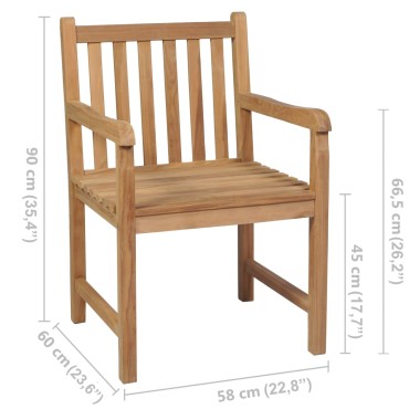 vidaXL Καρέκλες Κήπου 4 τεμ. από Μασίφ Ξύλο Teak 58x60x90cm