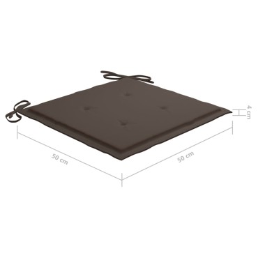 vidaXL Καρέκλες Κήπου 4 τεμ. από Μασίφ Ξύλο Teak με Taupe Μαξιλάρια 58x60x90cm