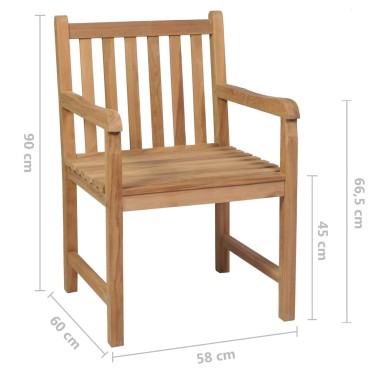 vidaXL Καρέκλες Κήπου 4 τεμ. από Μασίφ Ξύλο Teak με Taupe Μαξιλάρια 58x60x90cm
