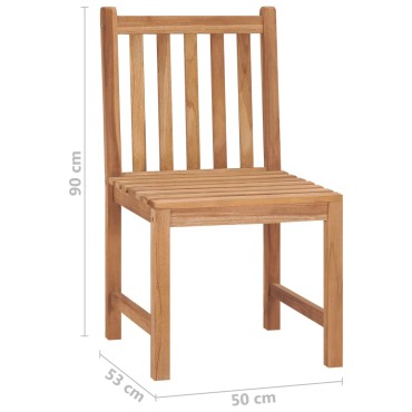 vidaXL Καρέκλες Κήπου 4 τεμ. από Μασίφ Ξύλο Teak με Μαξιλάρια 50x53x90cm