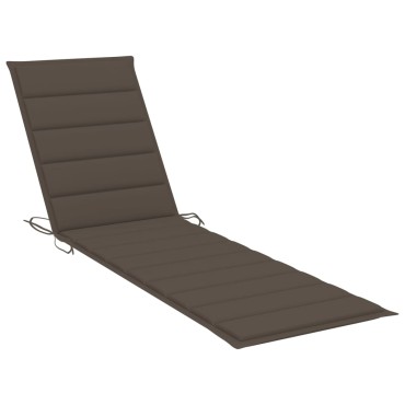 vidaXL Ξαπλώστρες 2 τεμ. από Μασίφ Ξύλο Teak με Taupe Μαξιλάρι