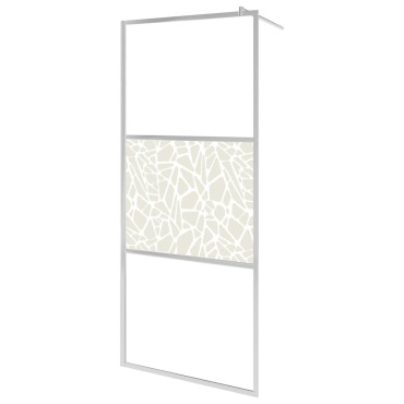 vidaXL Διαχωριστικό Ντουζιέρας 115x195 εκ. Γυαλί ESG με Σχέδιο Πέτρας