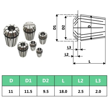 vidaXL Τσιμπίδια Collet Φρέζας Σετ 13 τεμ. ER11