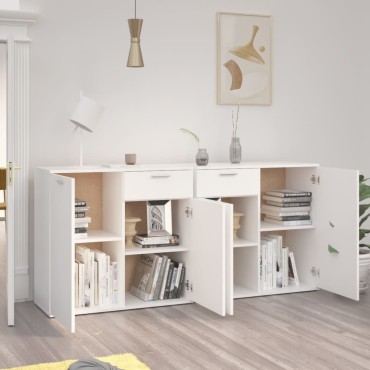 vidaXL Μπουφές Λευκός 160x36x75cm από Επεξ. Ξύλο 1 τεμ.
