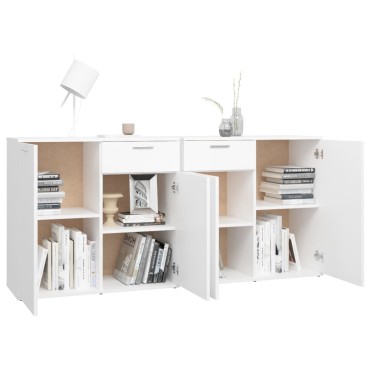 vidaXL Μπουφές Λευκός 160x36x75cm από Επεξ. Ξύλο 1 τεμ.