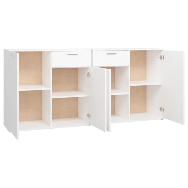 vidaXL Μπουφές Λευκός 160x36x75cm από Επεξ. Ξύλο 1 τεμ.