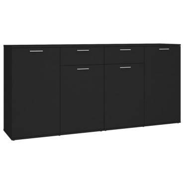 vidaXL Μπουφές Μαύρος 160x36x75cm Επεξ. Ξύλο 1 τεμ.