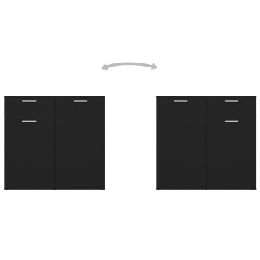 vidaXL Μπουφές Μαύρος 160x36x75cm Επεξ. Ξύλο 1 τεμ.