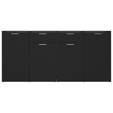vidaXL Μπουφές Μαύρος 160x36x75cm Επεξ. Ξύλο 1 τεμ.