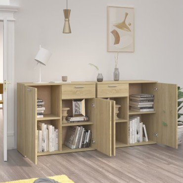 vidaXL Μπουφές Sonoma Δρυς 160x36x75cm από Επεξ. Ξύλο 1 τεμ.