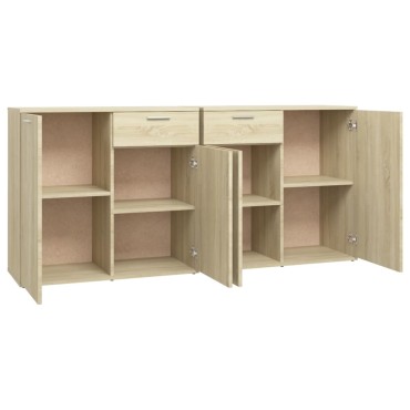 vidaXL Μπουφές Sonoma Δρυς 160x36x75cm από Επεξ. Ξύλο 1 τεμ.