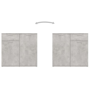 vidaXL Μπουφές Γκρι Σκυροδέματος 160x36x75cm από Επεξ. Ξύλο 1 τεμ.