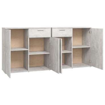 vidaXL Μπουφές Γκρι Σκυροδέματος 160x36x75cm από Επεξ. Ξύλο 1 τεμ.