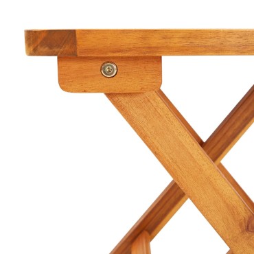 vidaXL Ξαπλώστρες 2 τεμ. από Μασίφ Ξύλο Ακακίας με Τραπέζι & Μαξιλάρια 40x40x40cm