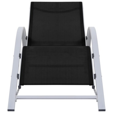 vidaXL Ξαπλώστρα Μαύρη από Textilene και Αλουμίνιο 167x60x66cm 1 τεμ.