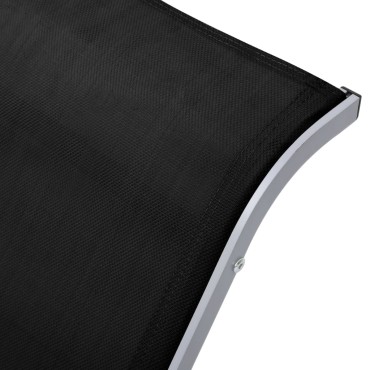 vidaXL Ξαπλώστρα Μαύρη από Textilene και Αλουμίνιο 167x60x66cm 1 τεμ.