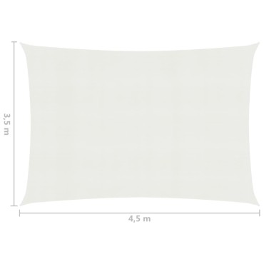 vidaXL Πανί Σκίασης Λευκό 3,5 x 4,5 μ. από HDPE 160 γρ./μ²