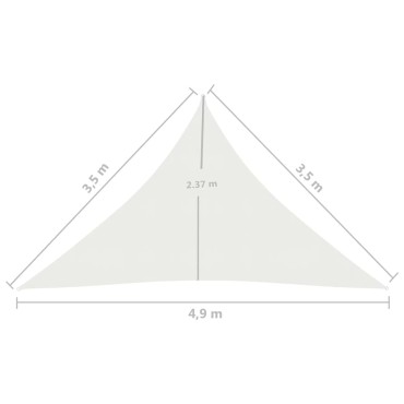 vidaXL Πανί Σκίασης Λευκό 3,5 x 3,5 x 4,9 μ. από HDPE 160 γρ./μ²