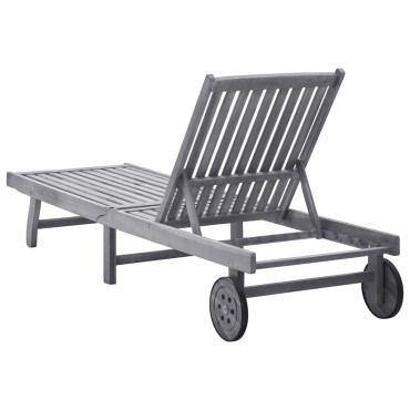 vidaXL Ξαπλώστρα από Μασίφ Ξύλο Ακακίας 199x59/63x30/62/76/85cm 1 τεμ.