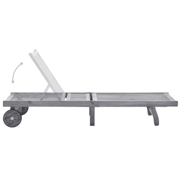 vidaXL Ξαπλώστρα από Μασίφ Ξύλο Ακακίας 199x59/63x30/62/76/85cm 1 τεμ.