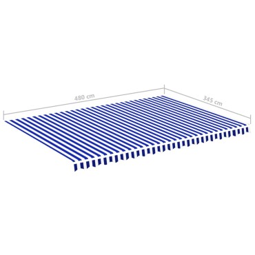 vidaXL Τεντόπανο Ανταλλακτικό Μπλε / Λευκό 5 x 3,5 μ.