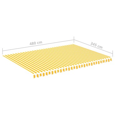 vidaXL Τεντόπανο Ανταλλακτικό Κίτρινο / Λευκό 5 x 3,5 μ.