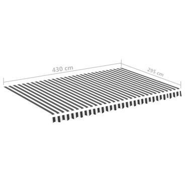 vidaXL Τεντόπανο Ανταλλακτικό Ανθρακί / Λευκό 4,5 x 3 μ.