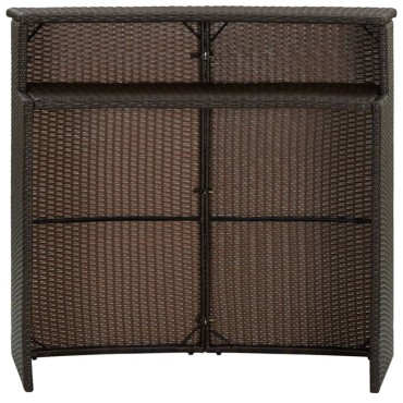 vidaXL Τραπέζι Μπαρ Κήπου Καφέ 120x55x110cm από Συνθετικό Ρατάν 1 τεμ.