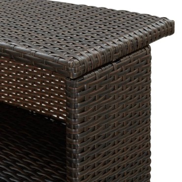 vidaXL Τραπέζι Μπαρ Κήπου Καφέ 120x55x110cm από Συνθετικό Ρατάν 1 τεμ.