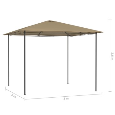 vidaXL Κιόσκι Taupe 3 x 3 x 2,6 μ. 160 γρ./μ²