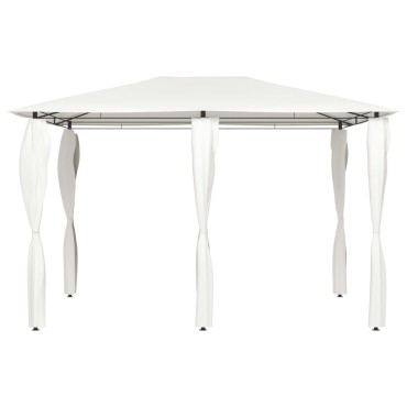 vidaXL Κιόσκι με Καλύμματα Στύλων Κρεμ 3 x 4 x 2,6 μ. 160 γρ./μ²