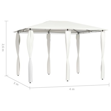 vidaXL Κιόσκι με Καλύμματα Στύλων Κρεμ 3 x 4 x 2,6 μ. 160 γρ./μ²