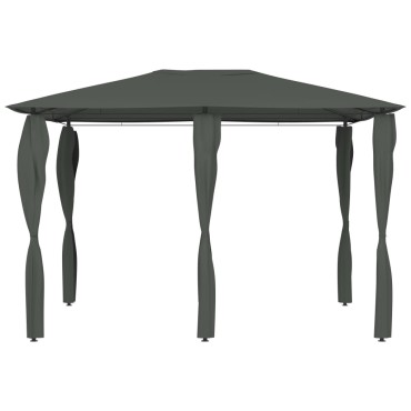 vidaXL Κιόσκι με Καλύμματα Στύλων Ανθρακί 3 x 4 x 2,6 μ. 160 γρ./μ²