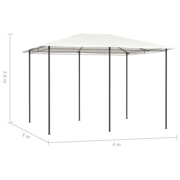 vidaXL Κιόσκι Κρεμ 3 x 4 x 2,6 μ. 160 γρ./μ²