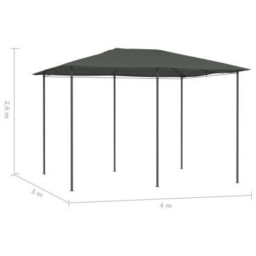 vidaXL Κιόσκι Ανθρακί 3 x 4 x 2,6 μ. 160 γρ./μ²
