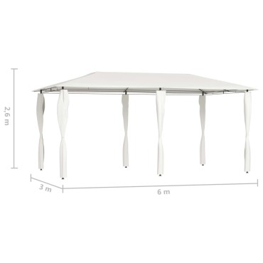 vidaXL Κιόσκι με Καλύμματα Στύλων Κρεμ 2,98x5,3x2,59 μ. 160 γρ./μ²