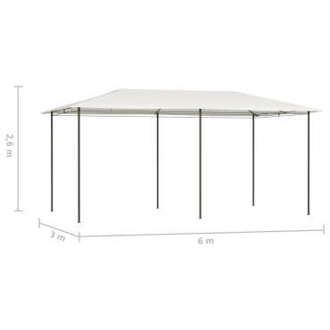 vidaXL Κιόσκι Κρεμ 2,98 x 5,3 x 2,59 μ. 160 γρ./μ²