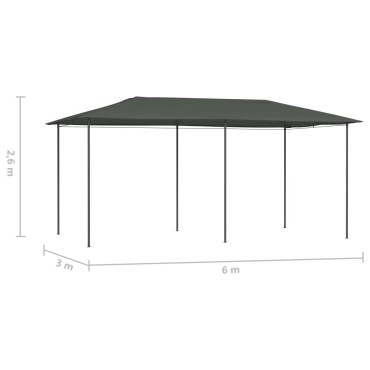 vidaXL Κιόσκι Ανθρακί 2,98 x 5,3 x 2,59 μ. 160 γρ./μ²
