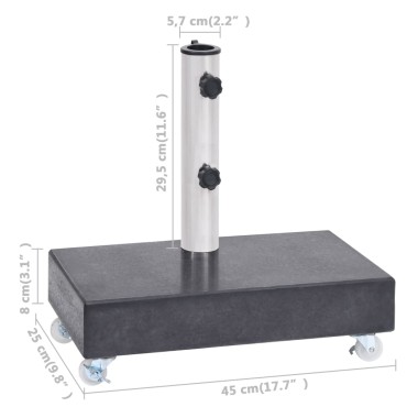 vidaXL Βάση Ομπρέλας Μαύρη 45 x 25 x 8 εκ. από Γρανίτη