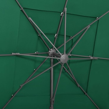 vidaXL Ομπρέλα Κήπου 4 Επιπέδων Πράσινη 250x250εκ με Ιστό Αλουμινίου