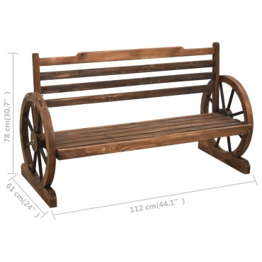 vidaXL Παγκάκι Κήπου από Μασίφ Ξύλο Ελάτης 112x61x78cm 1 τεμ.