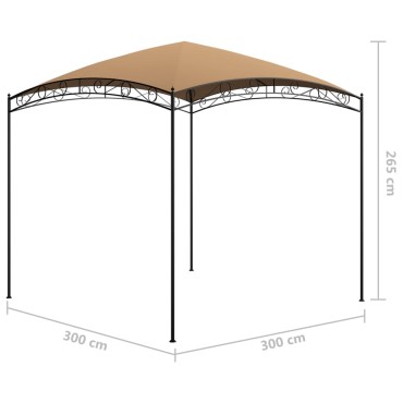 vidaXL Κιόσκι Taupe 3 x 3 x 2,65 μ. 180 γρ./μ²