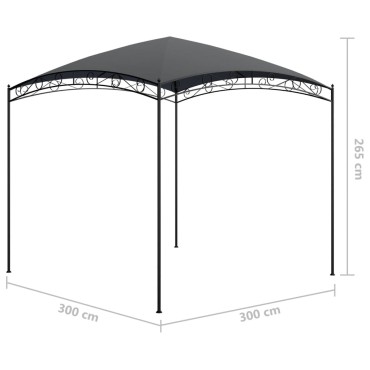 vidaXL Κιόσκι Ανθρακί 3 x 3 x 2,65 μ. 180 γρ./μ²