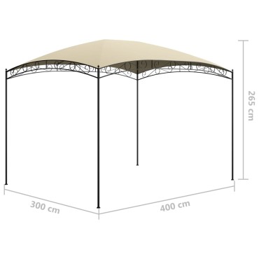 vidaXL Κιόσκι Κρεμ 3 x 4 x 2,65 μ. 180 γρ./μ²