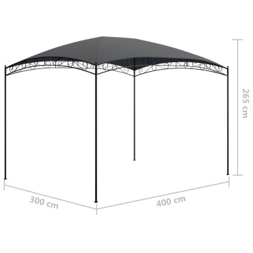 vidaXL Κιόσκι Ανθρακί 3 x 4 x 2,65 μ. 180 γρ./μ²