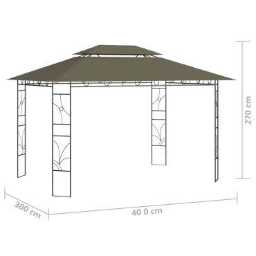 vidaXL Κιόσκι Taupe 4 x 3 x 2,7 μ. 160 γρ./μ²